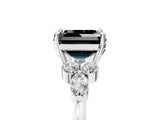 White gold Fancy Black Asscher Cut Brilliant Diamond Solitaire Ring with Pear Side Stones and Four-Prong Setting_47