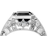 White gold Fancy Black Asscher Cut Brilliant Milgrain Filigree Diamond Ring with Square Prong Setting_4