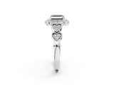 White gold Fancy Black Asscher Cut Brilliant Milgrain Pave Heart Band Solitaire Ring_26