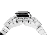 White gold Fancy Black Asscher Cut Brilliant Milgrain Pave Heart Band Solitaire Ring_28