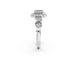 White gold Fancy Black Asscher Cut Brilliant Milgrain Pave Heart Band Solitaire Ring_38