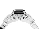 White gold Fancy Black Asscher Cut Brilliant Milgrain Pave Heart Band Solitaire Ring_40