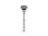 White gold Fancy Black Asscher Cut Brilliant Pavé Band Solitaire with Four-Prong Setting_2