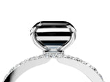White gold Fancy Black Asscher Cut Brilliant Pavé Band Solitaire with Four-Prong Setting_4