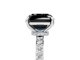 White gold Fancy Black Asscher Cut Brilliant Pavé Band Solitaire with Four-Prong Setting_5
