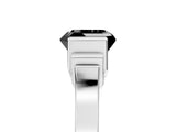 White gold Fancy Black Asscher Cut Brilliant Solitaire Diamond Ring with Channel Set Band and Bar Prong Setting_5