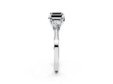 White gold Fancy Black Asscher Cut Brilliant Three-Stone Diamond Ring with Pavé Band and Four-Prong Setting_17