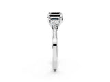 White gold Fancy Black Asscher Cut Brilliant Three-Stone Diamond Ring with Pavé Band and Four-Prong Setting_22