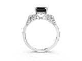 White gold Fancy Black Asscher Cut Brilliant Three-Stone Pave Band with Four-Prong Setting_9