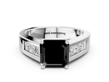 White gold Fancy Black Asscher Cut Cut Channel Set Solitaire Ring with Four-Prong Setting_47