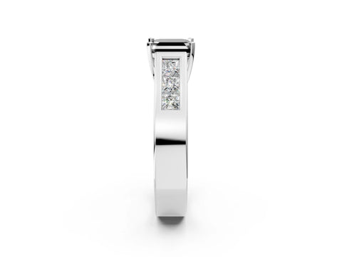 White gold Fancy Black Asscher Cut Cut Channel Set Solitaire Ring with Four-Prong Setting_49