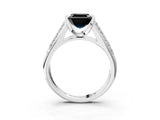 White gold Fancy Black Asscher Cut Cut Diamond Channel Set Pave Band with Tension Prong Setting_3