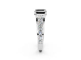 White gold Fancy Black Asscher Cut Cut Diamond Engagement Ring with Pavé Band and Four-Prong Setting_2