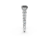 White gold Fancy Black Asscher Cut Cut Diamond Pavé Band Solitaire with Four-Prong Setting_2