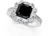 White gold Fancy Black Asscher Cut Cut Halo Diamond Pavé Engagement Ring with Milgrain Detailing_13