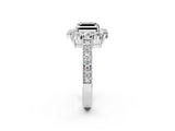 White gold Fancy Black Asscher Cut Cut Halo Diamond Pavé Engagement Ring with Milgrain Detailing_14