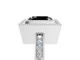 White gold Fancy Black Asscher Cut Cut Halo Pavé Diamond Ring_5