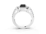 White gold Fancy Black Asscher Cut Cut Halo Split Shank Prong Set Ring_3