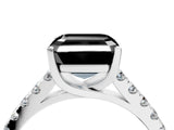 White gold Fancy Black Asscher Cut Cut Pavé Band Solitaire Ring with Four-Prong Setting_4