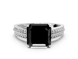 White gold Fancy Black Asscher Cut Cut Pave Split Shank Engagement Ring with Four-Prong Setting_24