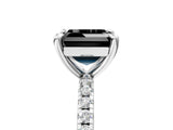 White gold Fancy Black Asscher Cut Diamond Brilliant Solitaire Ring with Pavé Band and Four-Prong Setting_41