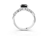 White gold Fancy Black Asscher Cut Diamond Cluster Pavé Band with Four-Prong Setting_27