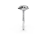 White gold Fancy Black Asscher Cut Diamond Cushion Halo Ring with Pavé Band_14
