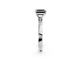 White gold Fancy Black Asscher Cut Diamond Engagement Ring with Side Stone Accents and Four-Prong Setting_14