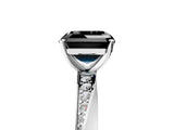 White gold Fancy Black Asscher Cut Diamond Engagement Ring with Side Stone Accents and Four-Prong Setting_17