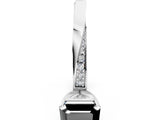 White gold Fancy Black Asscher Cut Diamond Engagement Ring with Side Stone Accents and Four-Prong Setting_198
