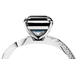 White gold Fancy Black Asscher Cut Diamond Engagement Ring with Side Stone Accents and Four-Prong Setting_28