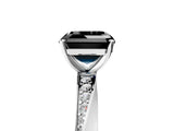 White gold Fancy Black Asscher Cut Diamond Engagement Ring with Side Stone Accents and Four-Prong Setting_29