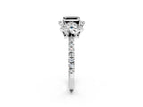 White gold Fancy Black Asscher Cut Diamond Halo Pave Band with Four-Prong Setting_29