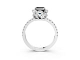 White gold Fancy Black Asscher Cut Diamond Halo Pave Band with Four-Prong Setting_30