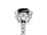 White gold Fancy Black Asscher Cut Diamond Halo Pave Band with Four-Prong Setting_32