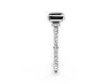 White gold Fancy Black Asscher Cut Diamond Pavé Engagement Ring with Round  Accents and Prong Setting_26