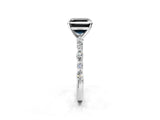 White gold Fancy Black Asscher Cut Diamond Ring with Marquise and Round  Side Stones and Four-Prong Setting_38