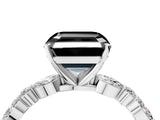 White gold Fancy Black Asscher Cut Diamond Ring with Marquise and Round  Side Stones and Four-Prong Setting_40