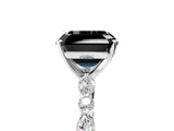 White gold Fancy Black Asscher Cut Diamond Ring with Marquise and Round  Side Stones and Four-Prong Setting_41