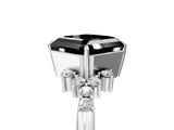 White gold Fancy Black Asscher Cut Diamond Ring with Side Stones and Four-Prong Setting_65