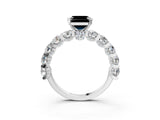 White gold Fancy Black Asscher Cut Diamond Side Stone Engagement Ring with Four-Prong Setting_27