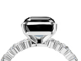 White gold Fancy Black Asscher Cut Diamond Side Stone Solitaire Ring with Round  and Four-Prong Setting_64