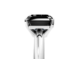 White gold Fancy Black Asscher Cut Diamond Solitaire Engagement Ring with Round Band and Four-Prong Setting_101