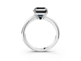 White gold Fancy Black Asscher Cut Diamond Solitaire Engagement Ring with Round Band and Four-Prong Setting_99