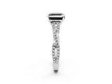 White gold Fancy Black Asscher Cut Diamond Solitaire Engagement Ring with Twisted Pavé Band and Four-Prong Setting_62