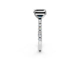 White gold Fancy Black Asscher Cut Diamond Solitaire Pavé Band with Four-Prong Setting_2