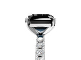 White gold Fancy Black Asscher Cut Diamond Solitaire Pavé Band with Four-Prong Setting_5