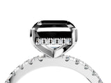 White gold Fancy Black Asscher Cut Diamond Solitaire Ring with Pavé Band and Four-Prong Setting_28