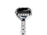 White gold Fancy Black Asscher Cut Diamond Solitaire Ring with Pavé Band and Four-Prong Setting_29