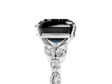 White gold Fancy Black Asscher Cut Diamond Solitaire Ring with Side Stones and Four-Prong Setting_65